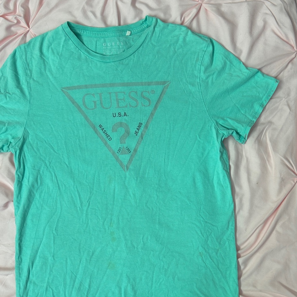 GUESS Men's Teal Graphic Tee